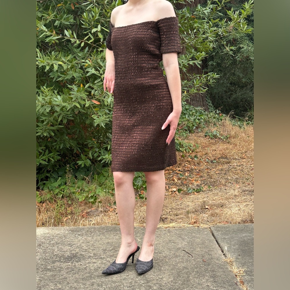 1980’s Betsey Johnson Purple Punk tag cocktail dress. Form fitting ruched fabric